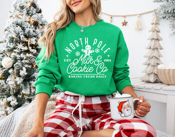Milk And Cookies Christmas Sweatshirt, 4 of 10