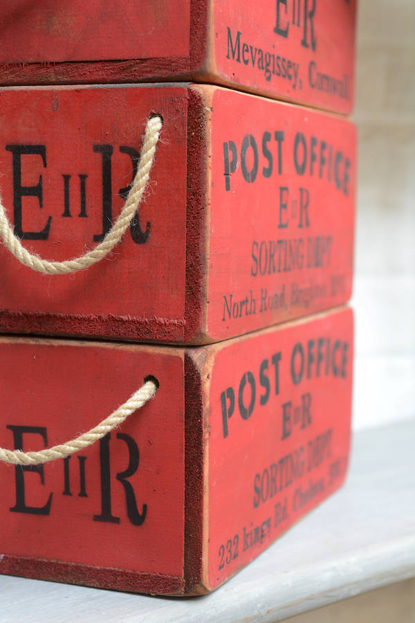 Wooden Vintage Style 'post Office' Storage Box By Lovestruck Interiors
