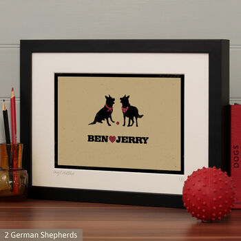 Personalised German Shepherd Print For One Or Two Dogs, 8 of 10