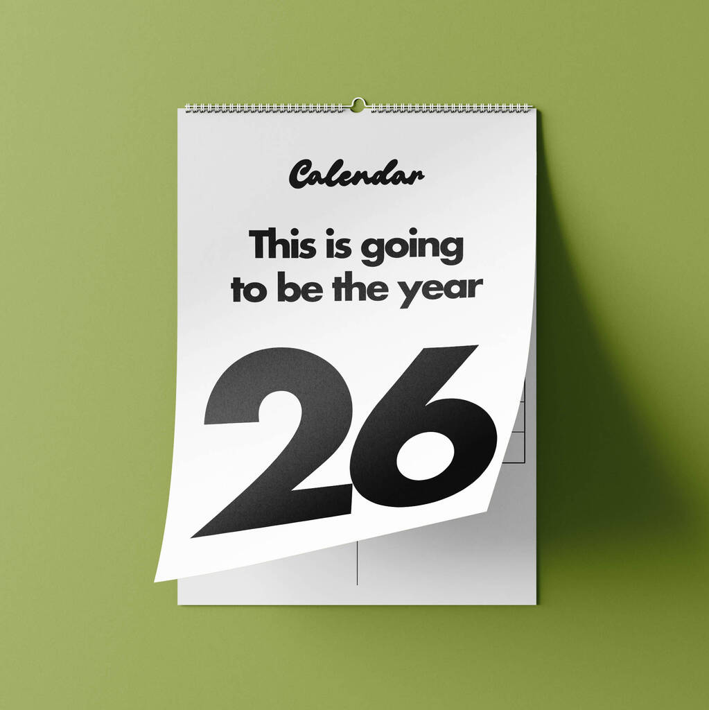 2026 Black And White Minimal Calendar, 1 of 5