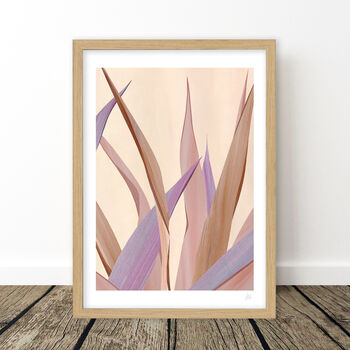 Beige And Lavender Abstract Leaf Art Print, 6 of 9