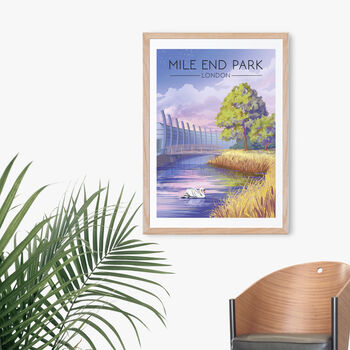 Mile End Park London Travel Poster Art Print, 4 of 8