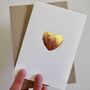 Handmade Rose Gold Leaf Love Heart Engagement Card, thumbnail 3 of 6