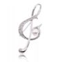 Diamante Treble Clef Musical Pin Brooch, thumbnail 1 of 1