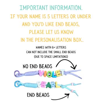 Personalised Beaded Name Bag Charm With Chunky Rope, 5 of 5