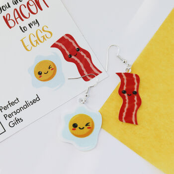 You Are The Bacon To My Eggs Valentine's Earrings, 12 of 12