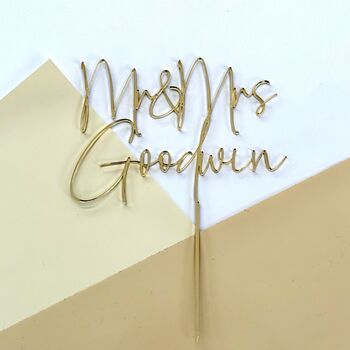 Personalised Mr And Mrs Wedding Cake Topper, 5 of 12