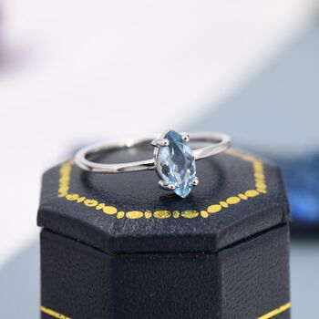Genuine Sky Blue Topaz Ring In Sterling Silver, 2 of 12