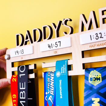Daddy's Medals Personal Bests Personalised Medal Hanger, 4 of 10