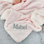 Personalised Pink Sherpa Baby Blanket With Swirls, thumbnail 2 of 8