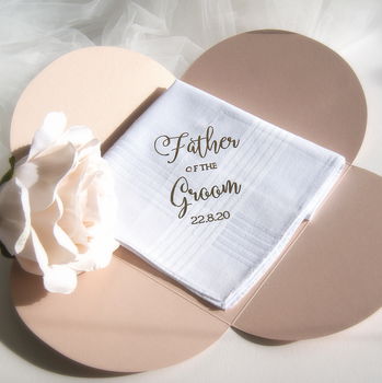 Father Of The Groom Wedding Handkerchief Gift, 2 of 5