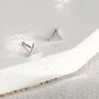Tiny Triangle Studs In Silver Or Gold, thumbnail 3 of 9