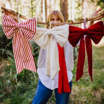 Decorative Hanging Fabric Door Bow, 11 of 12
