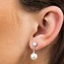 Pearl Drop Stud Earrings, thumbnail 1 of 7