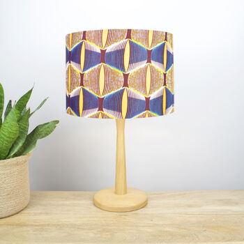 Yellow And Blue Eyes African Print Lampshade, 4 of 7