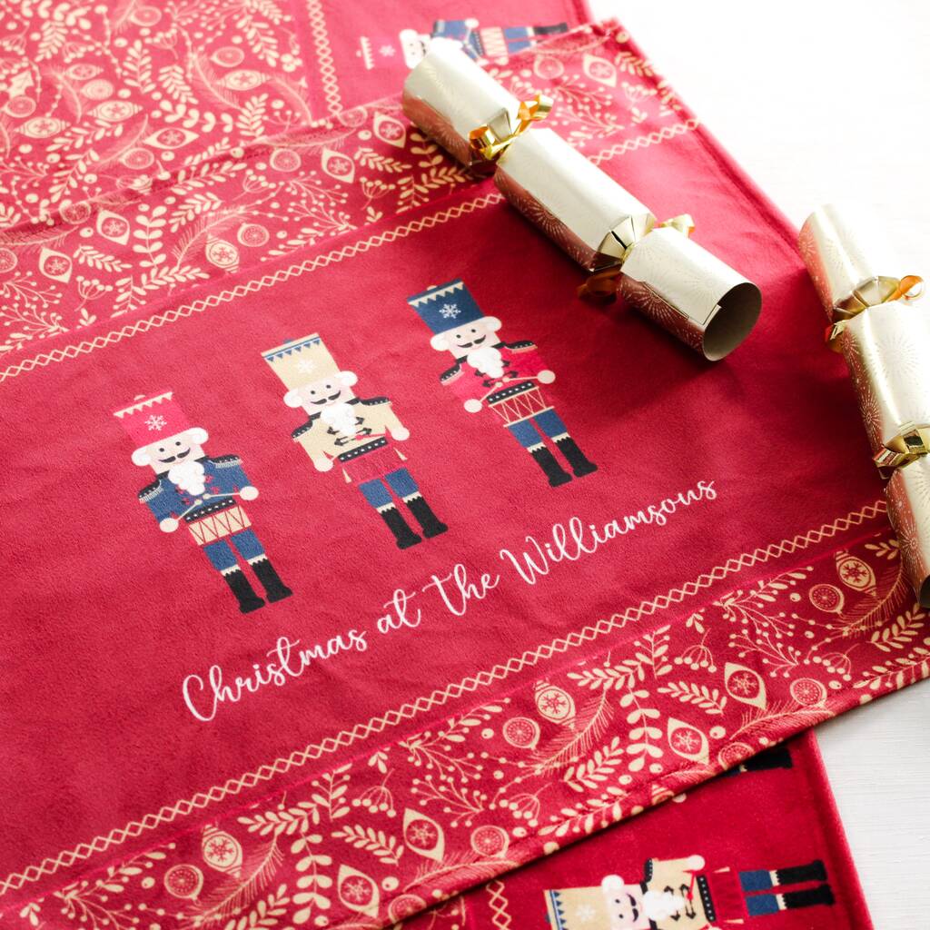 Christmas Table Place Mats Red Nutcracker Four Pack, 1 of 6