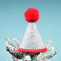 Personalised Felt Party Hat Christmas Tree Topper, thumbnail 3 of 7