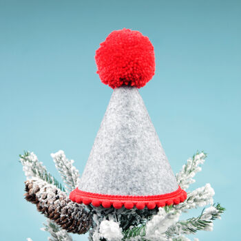 Personalised Felt Party Hat Christmas Tree Topper, 3 of 7