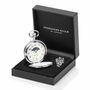Moonphase Silver Polished Steel Ravel Pocket Watch, thumbnail 1 of 2