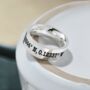 Latitude Longitude Coordinates Silver Ring 8mm Flat Profile, thumbnail 1 of 10