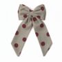 Sustainable Lrg Linen Polka Dot Bow Hanging Christmas Decoration, thumbnail 7 of 12