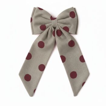 Sustainable Lrg Linen Polka Dot Bow Hanging Christmas Decoration, 7 of 12
