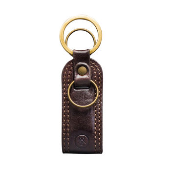 Personalised Leather Groomsman's Key Ring. 'The Nepi', 3 of 8
