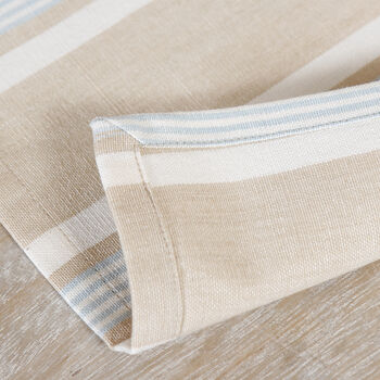Set Of Four Millstone Blue Striped Cotton Placemats, 5 of 7