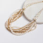 Gold Colour Layered Waterfall Pearl Necklace, thumbnail 1 of 3