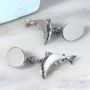 Sterling Silver Leaping Fish Cufflinks, thumbnail 6 of 6