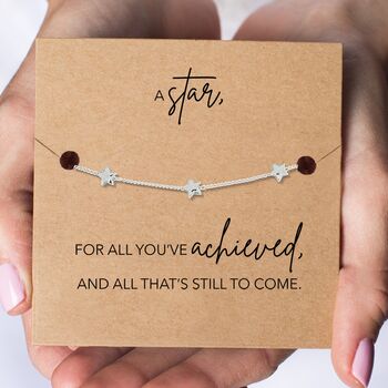 Graduate Gift A Gold Or Silver Plated Star Bracelet And Card, 3 of 4