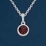 Sterling Silver January Garnet Birthstone Necklace, thumbnail 2 of 8