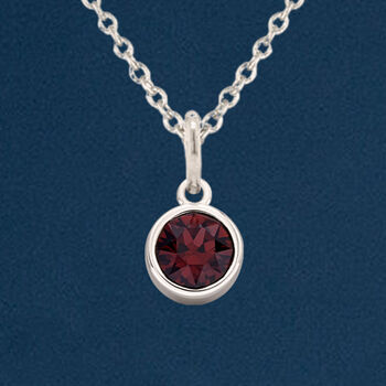 Sterling Silver January Garnet Birthstone Necklace, 2 of 8