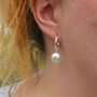 Freshwater Pearl Coin Hoop Earrings, thumbnail 2 of 6