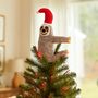 Handmade Felt Christmas Sloth Tree Topper Decoration, thumbnail 1 of 3