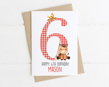 Personalised Children's Birthday Card Farm Horse, 5 of 7