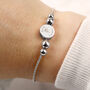 Personalised Silver Tone Flower Disc Bracelet, thumbnail 4 of 5