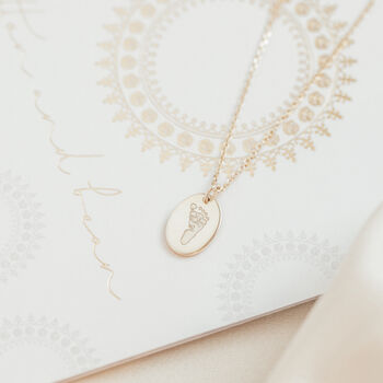 Personalised Handprint And Footprint Oval Necklace, 3 of 9