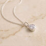 Personalised Sterling Silver April Birthstone Cubic Zirconia Pendant Necklace, thumbnail 2 of 8