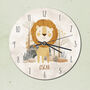 Lion Nursery New Born Gift Personalised Clock, thumbnail 3 of 6