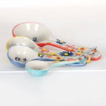 Set Of Four Multi Floral Measuring Spoons, 2 of 3