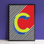 Letter C Print Alphabet Initial Colourful Art Print, thumbnail 1 of 3