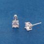 8 Mm Cz Sterling Silver Stud Earrings, thumbnail 6 of 7
