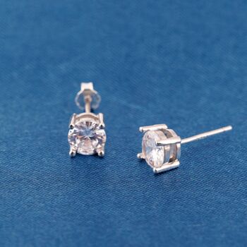 8 Mm Cz Sterling Silver Stud Earrings, 6 of 7
