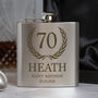 Personalised Silver Birthday Crest Hip Flask – 18th 21st 30th Gift, thumbnail 7 of 8