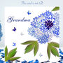 Grandma Birthday Butterfly Flower Card. Blue Peony, thumbnail 1 of 12