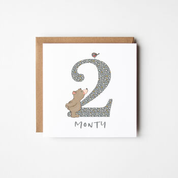 Personalised 2nd Birthday Card In Four Colour Options, 4 of 4