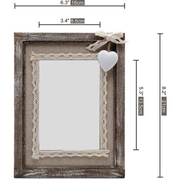 Vintage Wooden Photo Frame With White Heart, 2 of 7