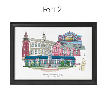 Loughborough Graduation Skyline Personalised Print, 3 of 5