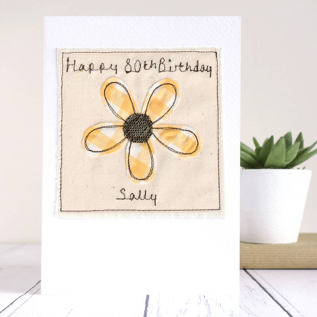 Personalised Embroidered Sunflower Card, 1 of 10